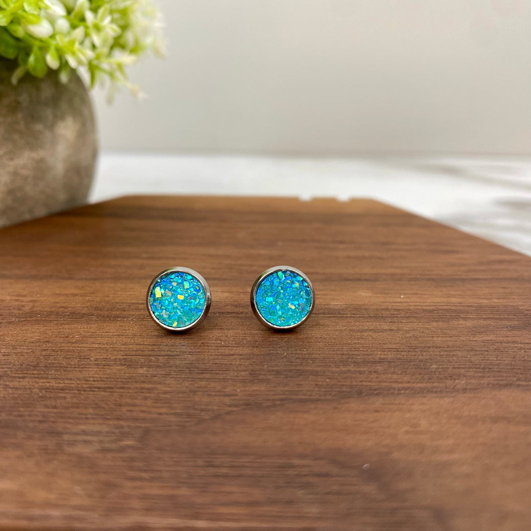 Druzy Stud Earrings - 8mm - #30