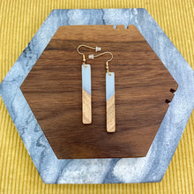 Load image into Gallery viewer, Dangle Earring - Wood &amp; Acrylic - Rectangle