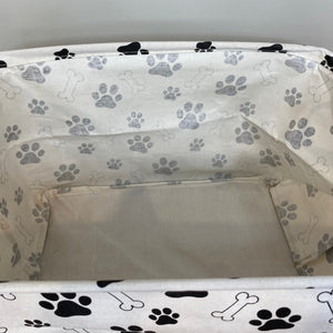 Pop Up Canvas Basket - Dog Paws & Bones