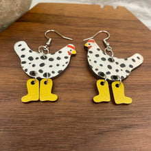 Load image into Gallery viewer, Wooden Dangle Earrings - Chicken - #4