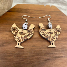 Load image into Gallery viewer, Wooden Dangle Earrings - Chicken - #2