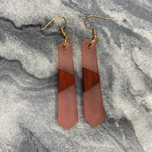 Load image into Gallery viewer, Dangle Earring - Wood &amp; Sea Glass