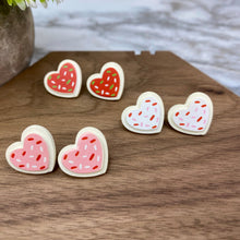 Load image into Gallery viewer, Acrylic Stud Earrings - Heart Cookies