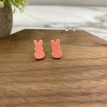 Load image into Gallery viewer, Acrylic Stud Earrings - Easter - Bunny - Coral