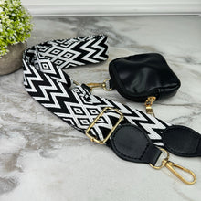 Load image into Gallery viewer, Replacement Strap + Pouch - Black &amp; White Woven Chevron