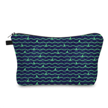 Load image into Gallery viewer, Pouch - Shark Waves Green Blue