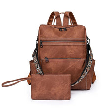 Load image into Gallery viewer, Denim Suede Brooke Backpack + Pouch