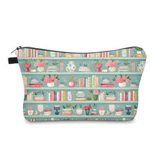 Load image into Gallery viewer, Pouch - Mint Floral Bookcase