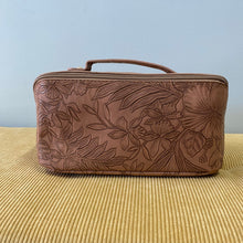 Load image into Gallery viewer, Oversized Lay Flat Cosmetic Bag - Embossed Floral