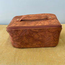 Load image into Gallery viewer, Oversized Lay Flat Cosmetic Bag - Embossed Floral