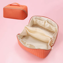 Load image into Gallery viewer, Oversized Lay Flat Cosmetic Bag - Woven Solids