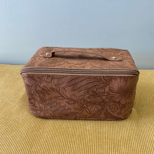 Load image into Gallery viewer, Oversized Lay Flat Cosmetic Bag - Embossed Floral