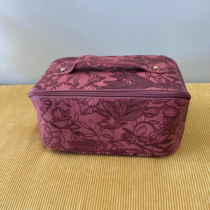 Oversized Lay Flat Cosmetic Bag - Embossed Floral