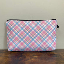 Load image into Gallery viewer, Pouch - Plaid Pink Blue