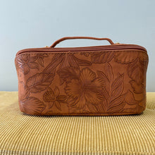 Load image into Gallery viewer, Oversized Lay Flat Cosmetic Bag - Embossed Floral