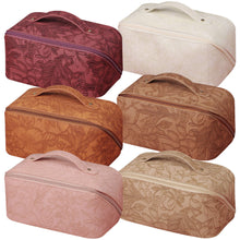 Load image into Gallery viewer, Oversized Lay Flat Cosmetic Bag - Embossed Floral