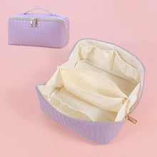 Load image into Gallery viewer, Oversized Lay Flat Cosmetic Bag - Woven Solids