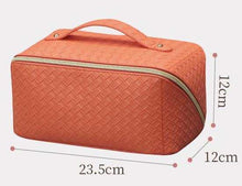 Load image into Gallery viewer, Oversized Lay Flat Cosmetic Bag - Woven Solids