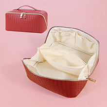 Load image into Gallery viewer, Oversized Lay Flat Cosmetic Bag - Woven Solids