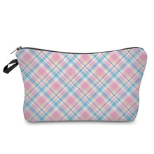 Load image into Gallery viewer, Pouch - Plaid Pink Blue