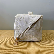 Load image into Gallery viewer, Oversized Lay Flat Cosmetic Bag - Embossed Floral