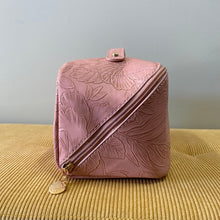 Load image into Gallery viewer, Oversized Lay Flat Cosmetic Bag - Embossed Floral