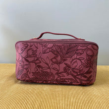 Load image into Gallery viewer, Oversized Lay Flat Cosmetic Bag - Embossed Floral