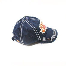 Load image into Gallery viewer, Distressed Navy &quot;Football Mom&quot; Cap