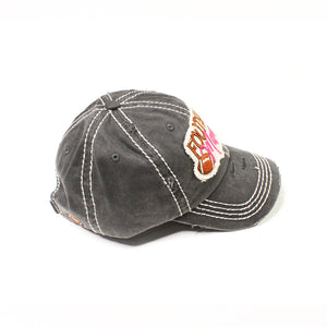 Distressed Grey "Football Mom" Cap