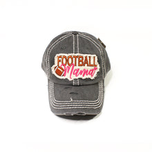 Load image into Gallery viewer, Distressed Grey &quot;Football Mom&quot; Cap