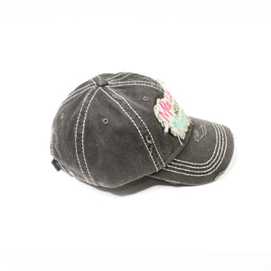 Distressed Black "Mamacita Needs A Margarita" Cap