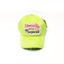 Load image into Gallery viewer, Distressed Lime &quot;Mamacita Needs A Margarita&quot; Cap