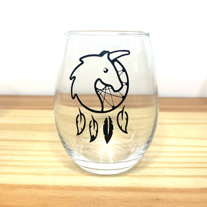 The Mama Webster Boutique Logo wine glass - Black